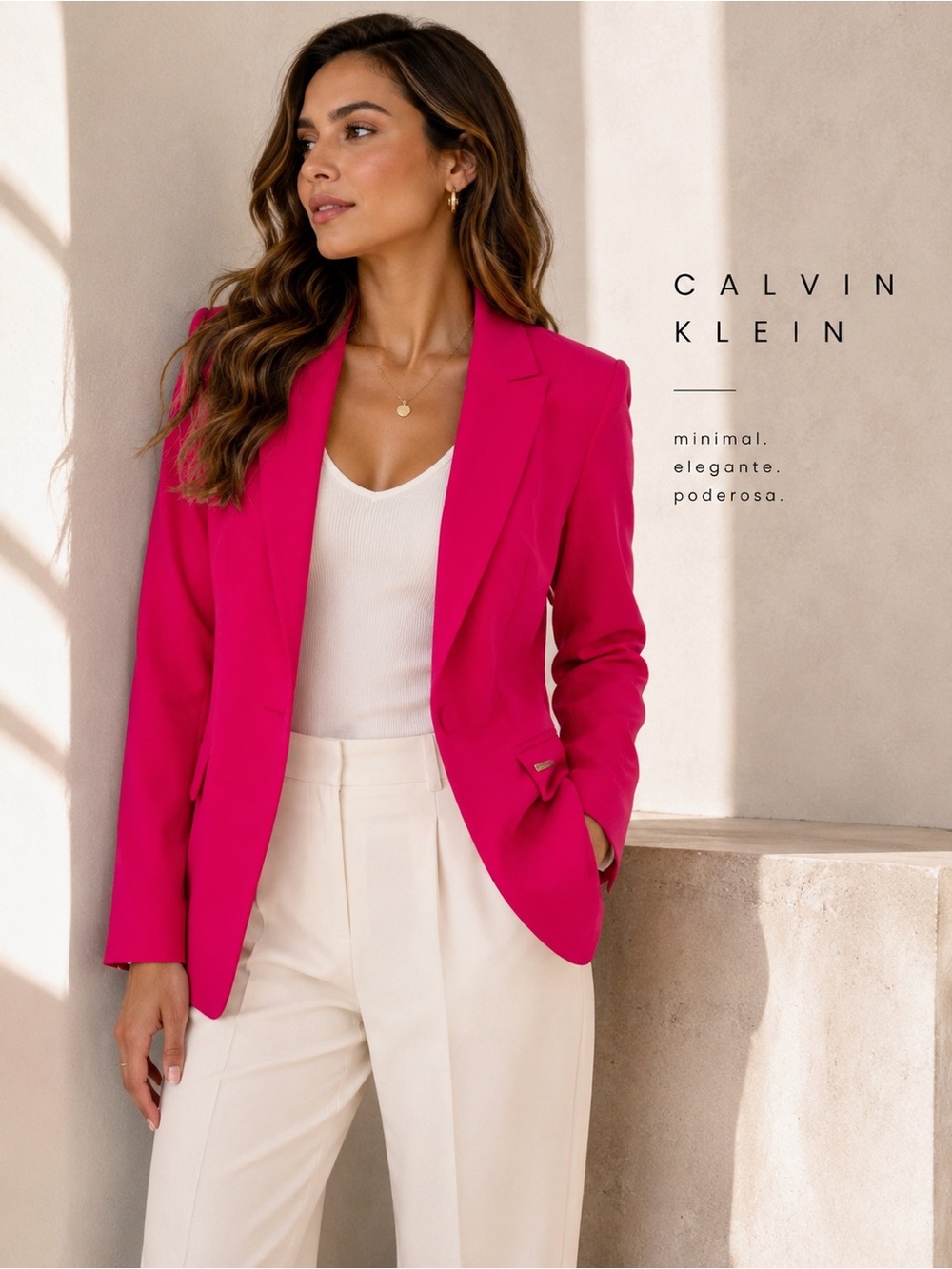 Calvin Klein Women's Hot Pink Tailored Blazer